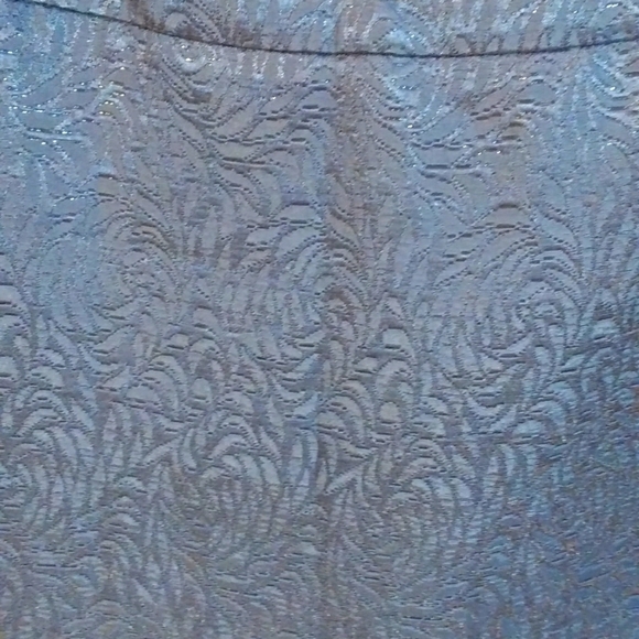 Ann Taylor Loft Black Jacquard Metallic Sliver Hint Shimmer Mini Skirt Size 14 - Picture 8 of 11